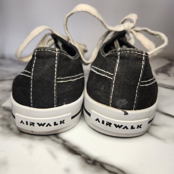 AIR WALK WOMENS WHITE & DENIM BLACK FLAT SNEAKERS SIZE 8 LOAFERS - Picture 3 of 12